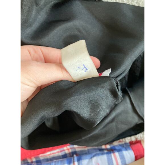 Vintage Cine Star Tank Top Small Satin Lace Round Neck Black Slip Cami Goth Y2K - Picture 8 of 14